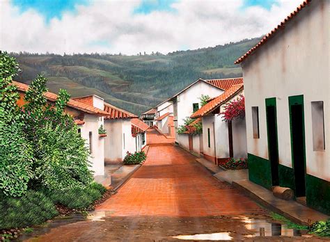 Imágenes Arte Pinturas: Cuadros de Paisajes de Pueblos, Pintor José