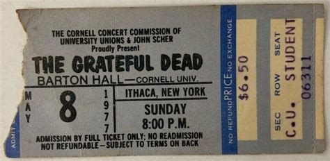 Grateful Dead Live At Barton Hall Cornell University On 1977 05 08