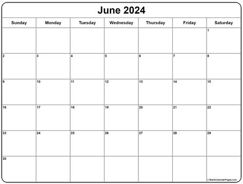 Printable Monthly Calendar June Printable World Holiday