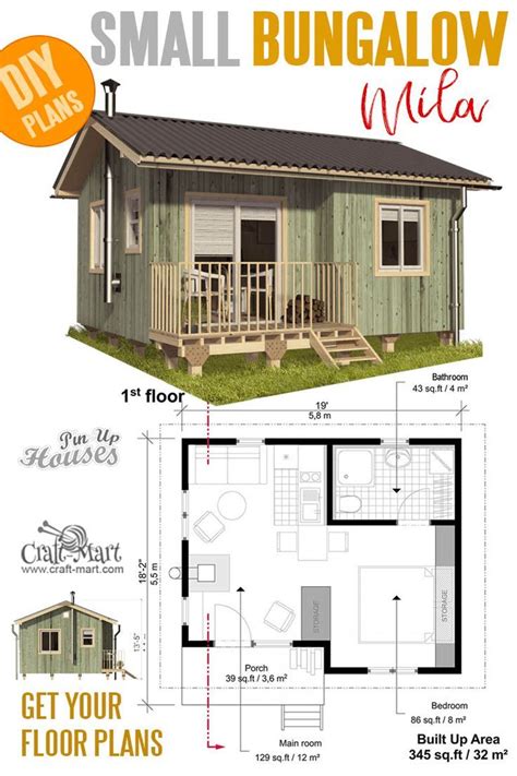 Small Bungalow Bungalow House Plans Tiny House Cabin Tiny House Living Small House Plans
