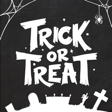 Free Vector Trick Or Treat In Black And White Halloween Lettering
