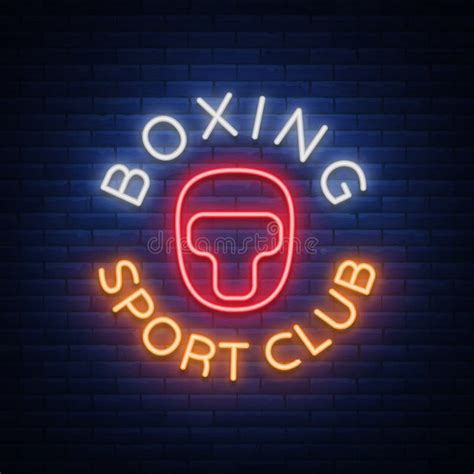 Boxing Club Neon Sign Vector Boxing Text Design Template Neon Sign