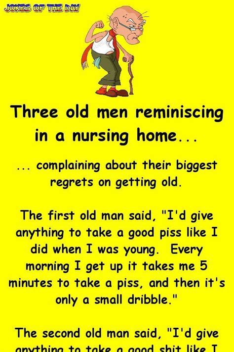 Three Old Men Reminiscing In A Nursing Home Funny Long Jokes Old Man