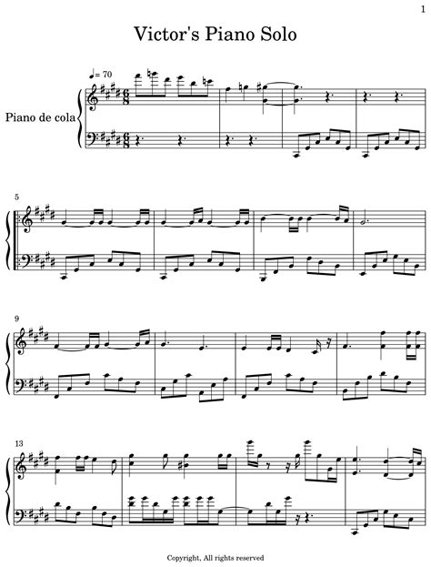 Educational site for musicians and music want to play a song today? Victor's Piano Solo - Sheet music for Piano