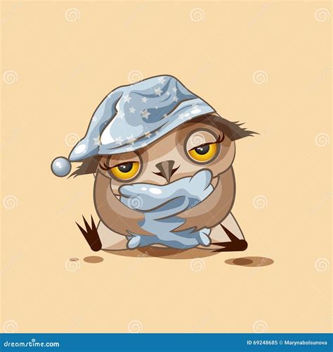 Owl Is Drowsy Stock Vector Illustration Of Drawn Howlet 69248685