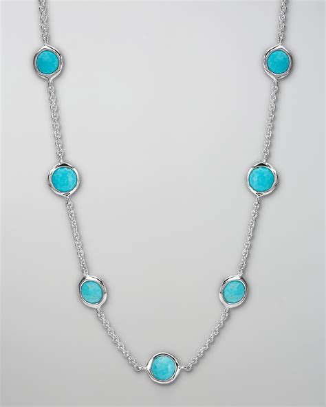 Lyst Ippolita Turquoise Station Necklace In Blue