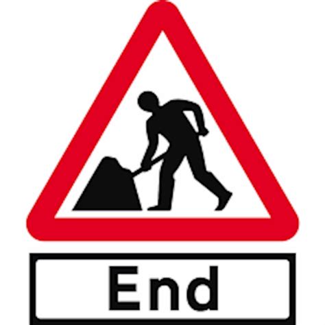 Men At Work Road Works End Sign From Aspli Safety