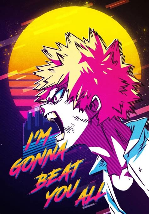 Katsuki Bakugo Poster By 80sretro Displate Carta Da Parati Anime