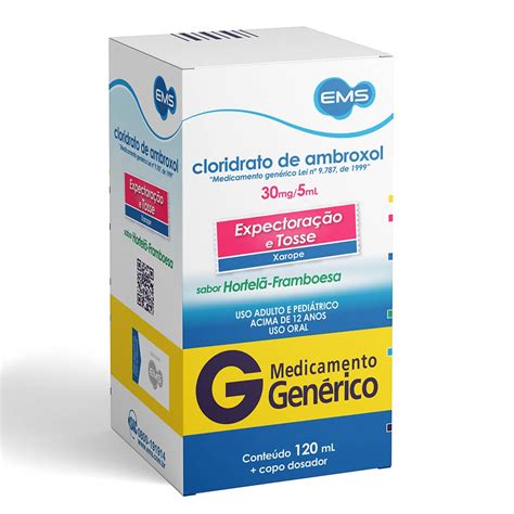 Cloridrato De Ambroxol Ems Mg Ml Caixa Com Frasco Com Ml De