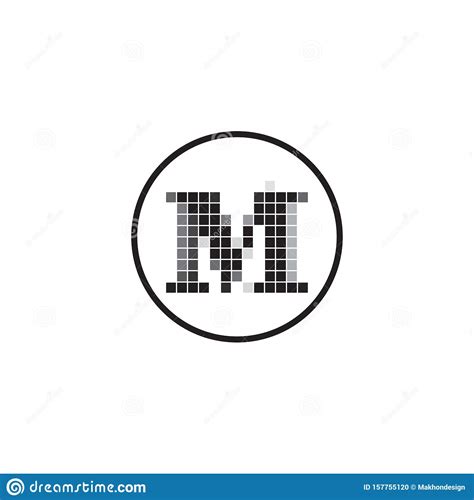 M Letter Pixel Motion Logo Design Square Pixel M Letter Vector Logo
