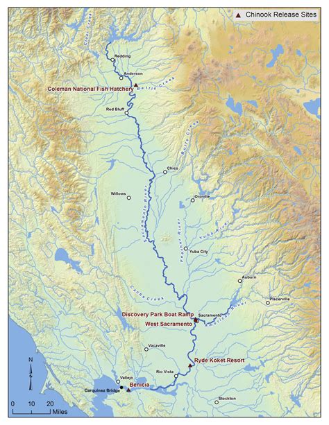 Map Of The Sacramento River Watershed Including Coleman National Fish