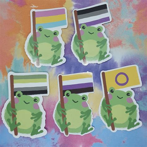 Lgbtq Pride Flag Frog Stickers Etsy