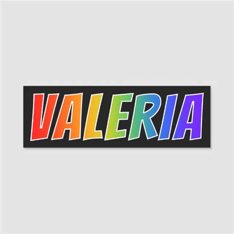 First Name Valeria Fun Rainbow Coloring Name Tag Zazzle