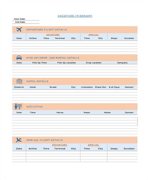 Free 22 Itinerary Planner Templates In Pdf Ms Word