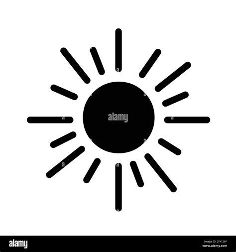 Sun Vector Icon Logo Black Silhouettes On White Background Stock Vector