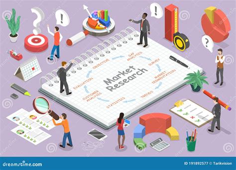 3d Isometric Flat Vector Conceptual Illustration Of Market Research