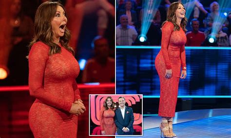 Carol Vorderman Flaunts Hourglass Figure In Skintight Red Lace Dress In Beat The Chasers Special