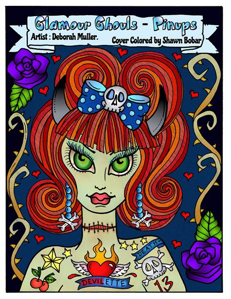 Digital Coloring Book Glamour Ghouls Pin Ups Adult Coloring Etsy