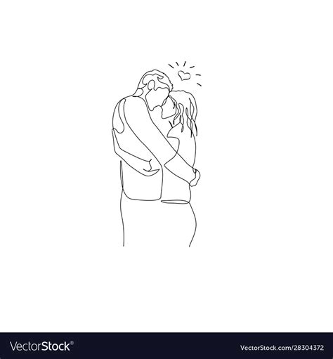 Line Art Drawings Couple Hug Alline Virden