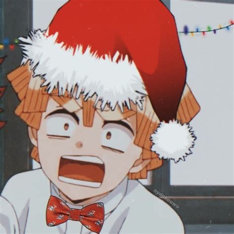 Tanjiro Zenitsu In Anime Christmas Cute Anime Wallpaper