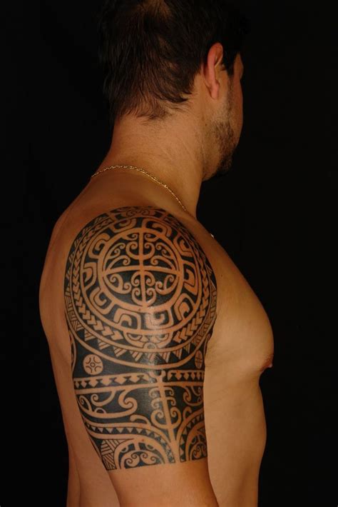 Polynesian Tatau Designs Polynesian Shoulder Tattoo On