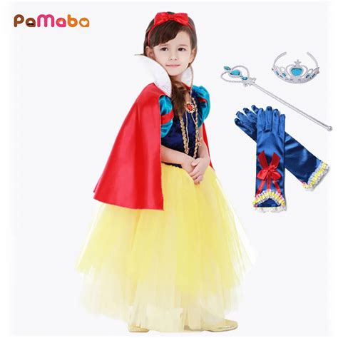 Pamaba Cute Girls Princess Snow White Dress Up Children Classic Snow