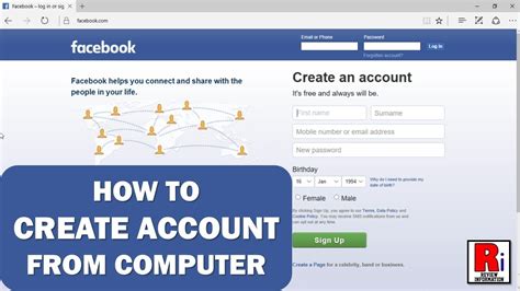 How To Create Facebook Account From Computer Youtube