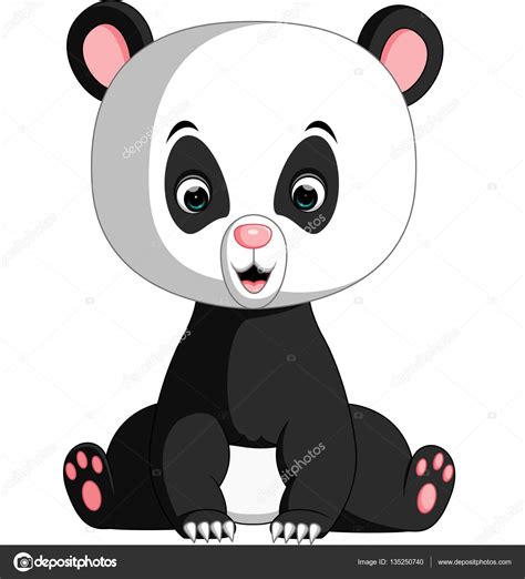 Panda Bonito Dos Desenhos Animados — Vetor De Stock © Hermandesign2015