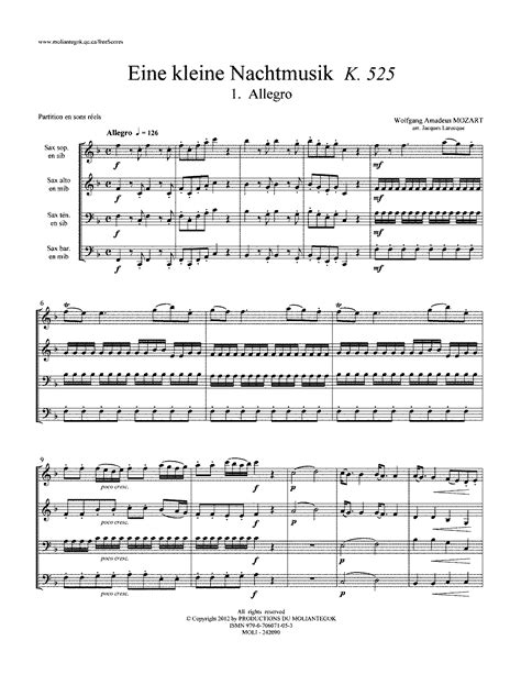 Eine Kleine Nachtmusik K525 Mozart Wolfgang Amadeus Imslp Free