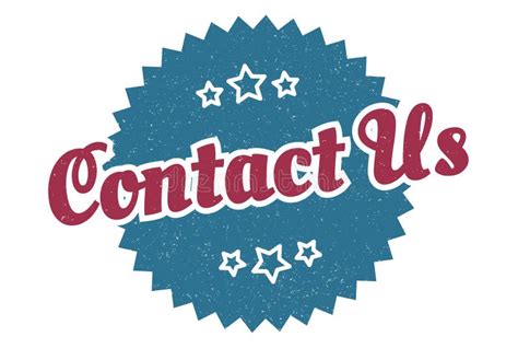 Contact Us Sign Contact Us Vintage Retro Label Stock Vector