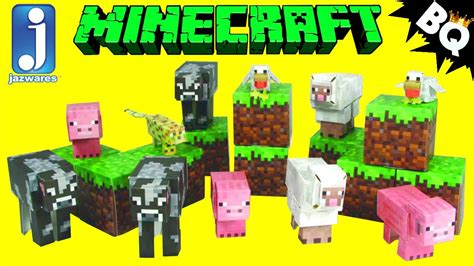 Papercraft Animal Mobs Jazwares Minecraft Review Brickqueen Youtube