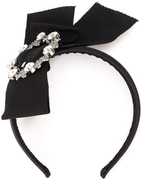 Dolce And Gabbana Embellished Bow Headband Designer Hair Accessories