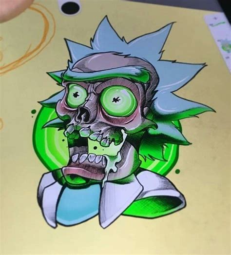 Trippy Rick And Morty Drawing Ideas Rectangle Circle