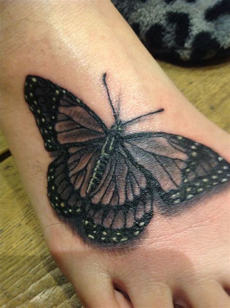This Is My Beautiful Black And Grey Butterfly Tattoo By Dan At Fig Jams Foot Tattoo Butterfly