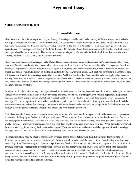 Argumentative Essay Examples Pdf