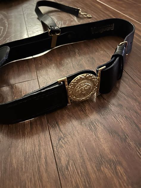 Vanguard Us Navy Officer Sword Belt Vinyl With Gold Buckle Size 35