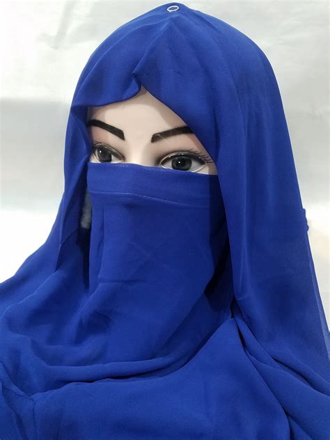 Plain Niqab Ready To Wear Blue Suzain Hijabs