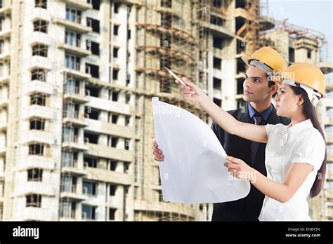 Aspiring construction project blueprint hi-res stock photography and