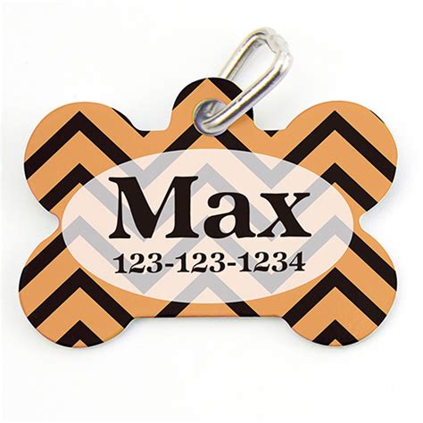 Use them in commercial designs under lifetime, perpetual & worldwide rights. Orange Black Chevron Personalized Dog Tag Bone Shape