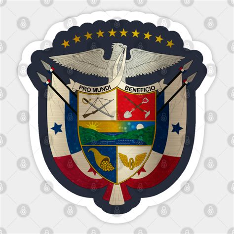 Panama Coat Of Arms And Starry Nights Shield Panama Sticker