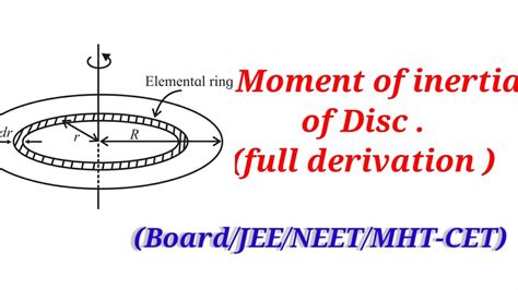 Rotationl Dynamic Lecture Moment Of Inertia Of A Disc YouTube
