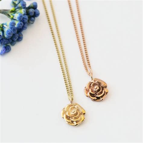 Rose Necklace In Solid Gold Rose Necklace Necklace Rose Gold Necklace