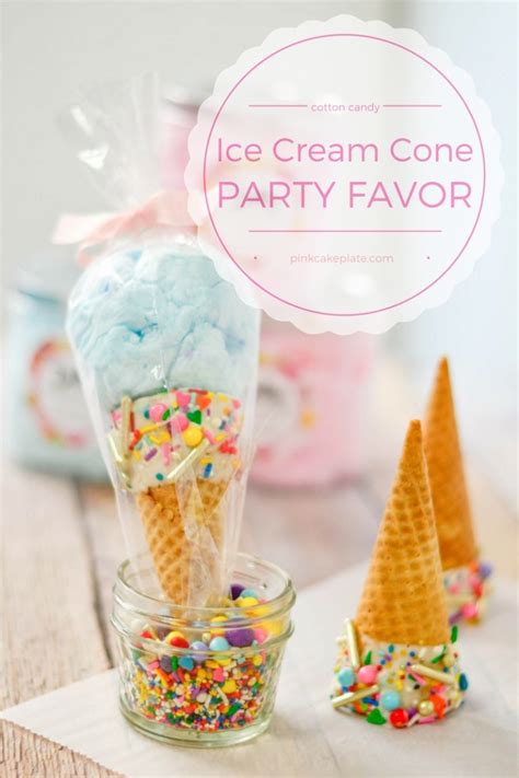 Cotton Candy Ice Cream Cone Party Favors Pink Cake Plate
