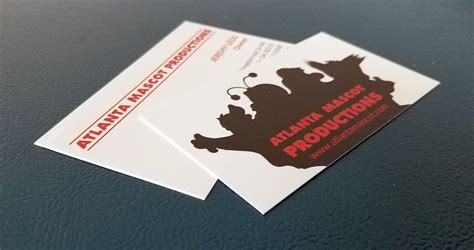 Raised letter business cards & high gloss business cards stand out from the crowd and leave a lasting impression with our business card design. Atlanta Mascot Productions Business Cards:: 16pt ...