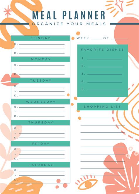 Food And Exercise Journal Template