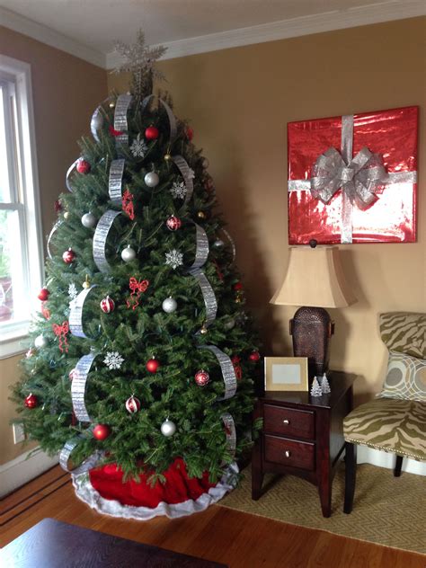 20 Silver And Red Christmas Tree