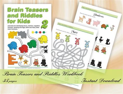 Brain Teasers And Riddles For Kids Age 5 8 Printable Worksheets