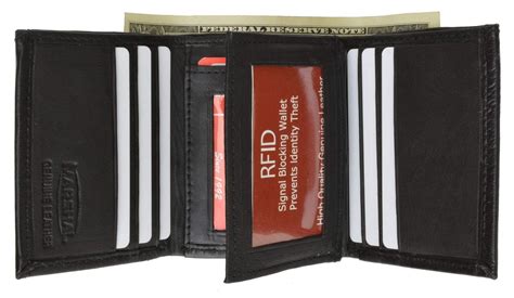Rfid Blocking Mens Trifold Leather Wallet Rfid 1107 C