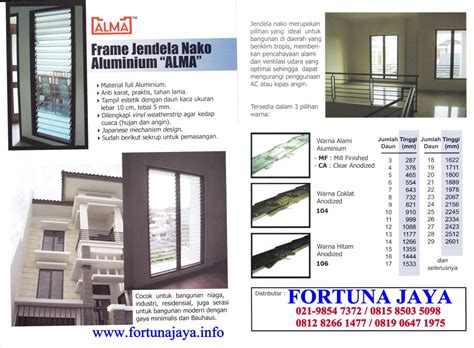 Untuk kaca jendela nako harus digosok pada sisi tepinya agar aman dan tidak membahayakan / tidak tajam. Frame Jendela Nako "ALMA" | Fortuna Jaya