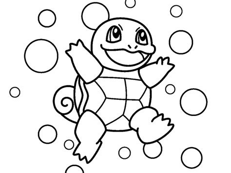Pokemon Squirtle Coloring Pages Black And White Sketch Coloring Page